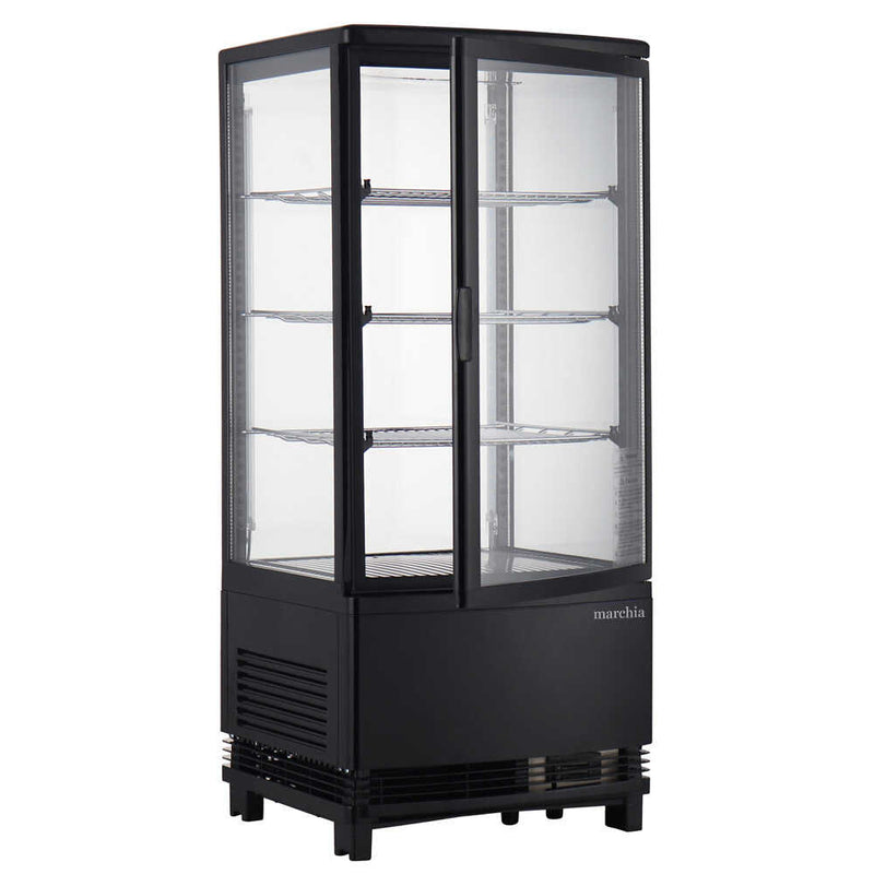 Marchia MDC78B black vertical countertop refrigerated display case