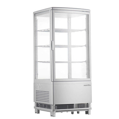 Marchia MDC78S silver vertical countertop refrigerated display case