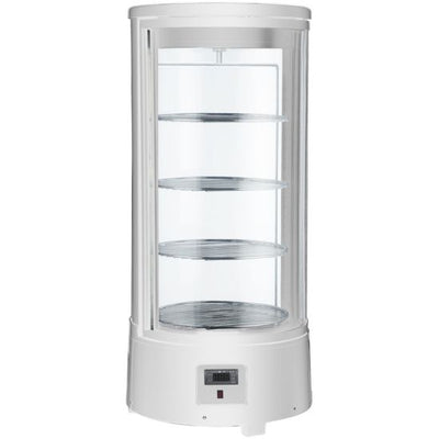 Marchia MDCR78-W white rotating countertop refrigerated cake display case