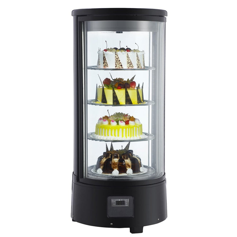 Marchia MDCR78 black rotating countertop refrigerated cake display case