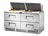 True TFP-64-24M-D-4-HC 64" Mega Top Sandwich/Salad Prep Table with 4 Drawers & 24 Pans