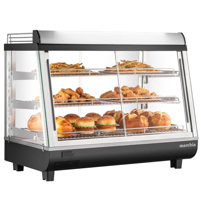 Marchia MHCC136 heated countertop display case with front and rear access