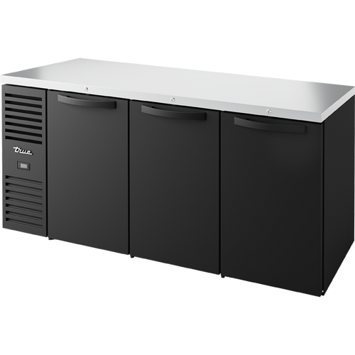 True TBR72-RISZ1-L-B-SSS-1 Reach-In Single Zone Refrigerator with Left Side Refrigeration System. Black Exterior and Solid Swing Doors