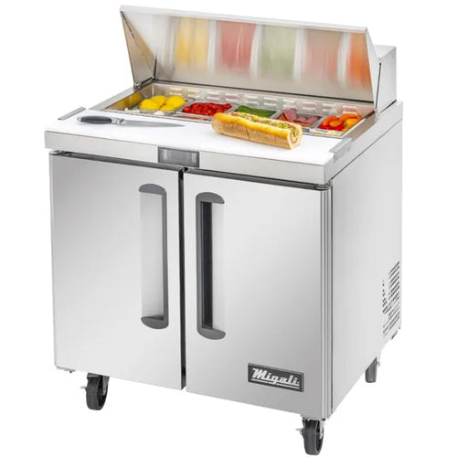 Migali C-SP36-10-HC 36" Standard Top Bain Marie Sandwich Prep Refrigerator