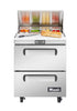 Migali C-SP27-8-D-HC 27" Sandwich Prep Table with Drawers – 8 Pan Capacity