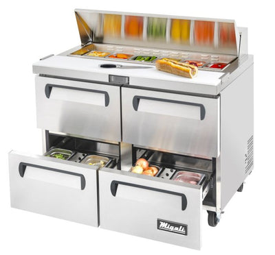 Migali C-SP48-12-D-HC 48" Sandwich Prep Table with Drawers – 12 Pan Capacity