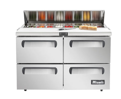 Migali C-SP60-16-D-HC 60" Sandwich Prep Table with Drawers – 16 Pan Capacity