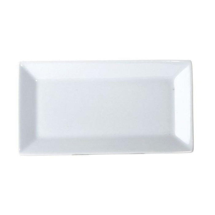 Yanco ML-208 8x5-Inch Mainland Porcelain Rectangular White Plate (2Dz)