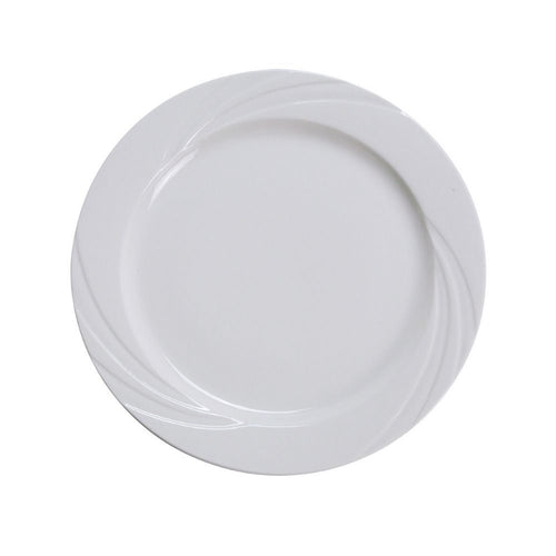 Yanco MM-6 6 1/4" Plate, Embossed Pattern Bone, White Durable China, Pack of 36 (3 Dz)