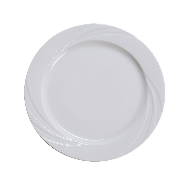 Yanco MM-6 6 1/4" Plate, Embossed Pattern Bone, White Durable China, Pack of 36 (3 Dz)