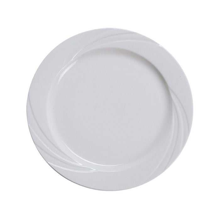 Yanco MM-7 7 1/4" Plate, Embossed Pattern Bone, White Durable China, Pack of 36 (3 Dz)