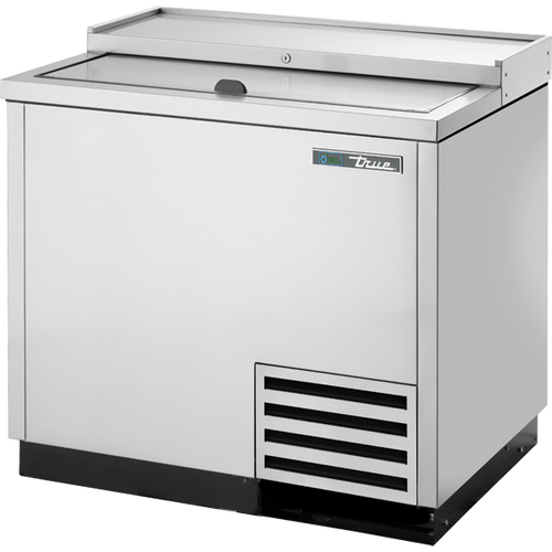 True TD-36-12-S-HC Solid Slide Lid Stainless Steel Deep Well Horizontal Bottle Cooler with Hydrocarbon Refrigerant