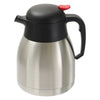 Winco Stainless Steel Lined Double-Wall Insulated Carafes with Push-Button Lid