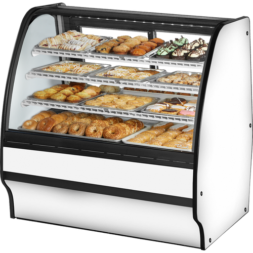 True TGM-DC-48-SC/SC-W-W Fixed Front Curved Glass, Solid Colored End Dry Case