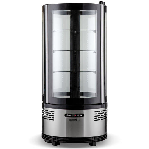 Marchia MVSR100 countertop refrigerated curved glass cake display case