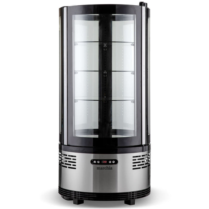 Marchia MVSR100 countertop refrigerated curved glass cake display case