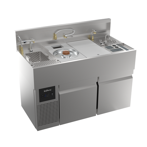 MoveWell Adaptive Station with Ultra-Low Profile Refrigeration, Oyster Collection Kit Inserts Included by Krowne
