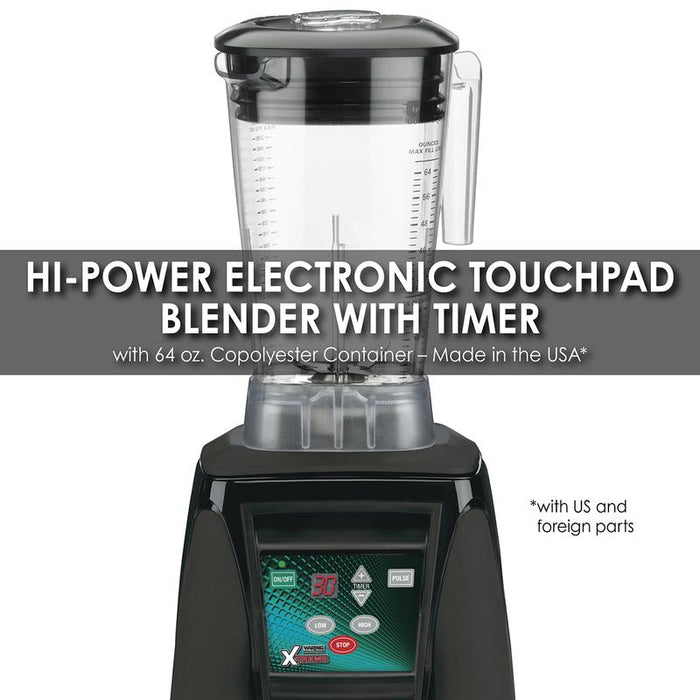 Waring  Heavy duty blender Hi-Power Electronic Touchpad Blender with Timer and 64 oz. Copolyester Container – Made in the USA