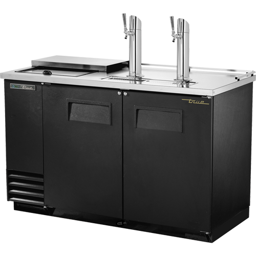 True TDD-2CT-HC Solid Swing Door Club Top Direct Draw Beer Dispenser with Hydrocarbon Refrigerant