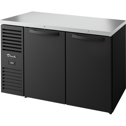 True TBR52-RISZ1-L-B-SS-1 Reach-In Single Zone Refrigerator with Left Side Refrigeration System. Black Exterior and Solid Swing Doors