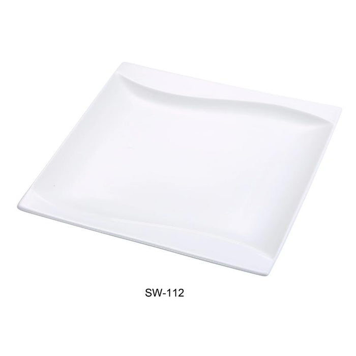 Yanco SW-112 12″ Square Plate, Porcelain, Bone White (1Dz)