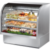 True TCGG-48-S-HC-LD Stainless Steel Curved Glass Refrigerated Deli Case