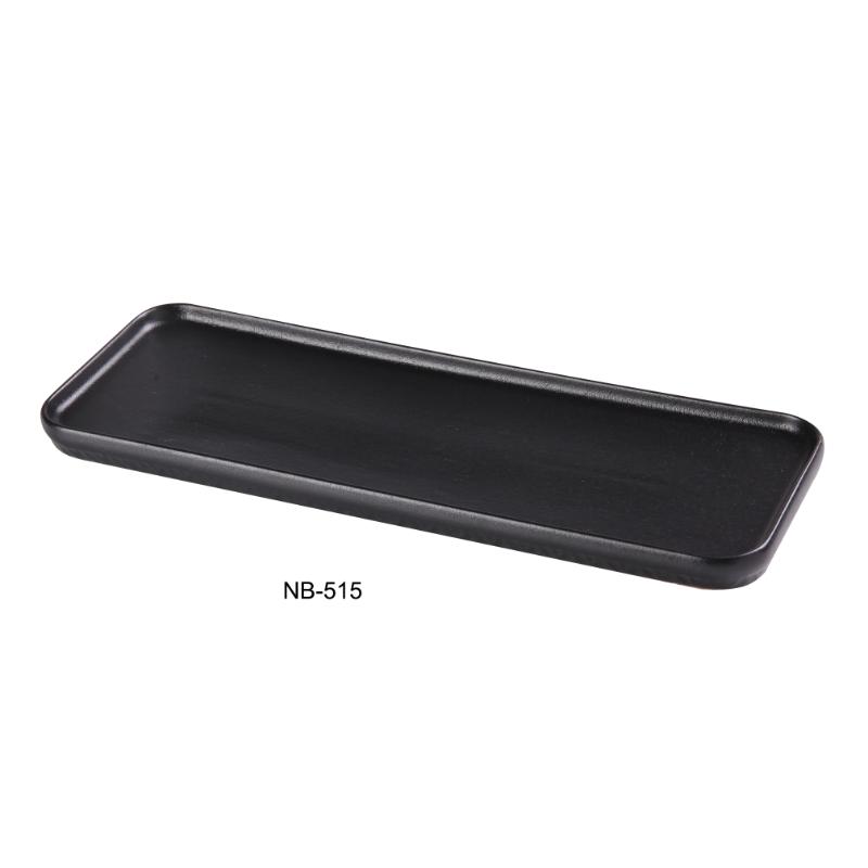 Yanco NB-515 Noble Black China Rectangular Plate (1Dz)