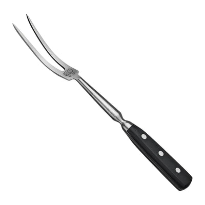 Winco Acero Forged Curved Cook's Forks Black POM High Carbon Stainless Steel