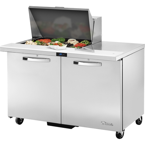 True TSSU-48-12M-B-HC~SPEC3 Mega-Top Solid Door Sandwich/Salad Unit with Hydrocarbon Refrigerant~Spec Package 3