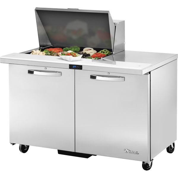 True TSSU-48-12M-B-HC~SPEC3 Mega-Top Solid Door Sandwich/Salad Unit with Hydrocarbon Refrigerant~Spec Package 3