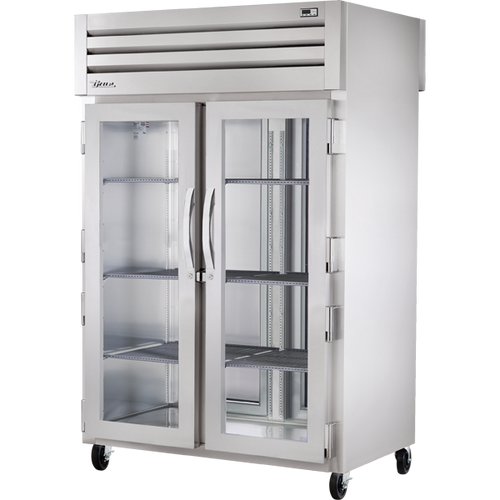 True STR2HPT-2G-2S Pass-Thru Glass Front/Solid Rear Swing Doors Heated Cabinet