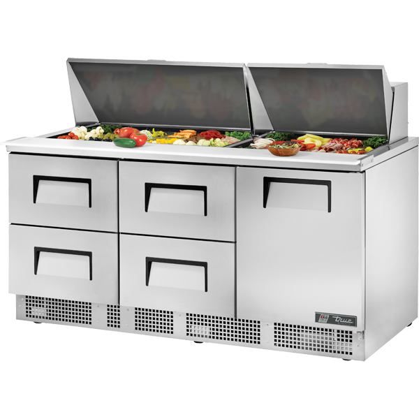 True TFP-72-30M-D-4-HC Door and Drawered Food Prep Unit