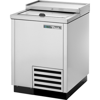 True TD-24-7-S-HC Solid Slide Lid Stainless Steel Deep Well Horizontal Bottle Cooler with Hydrocarbon Refrigerant