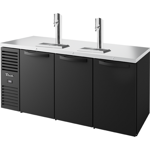 True TDR72-RISZ1-L-B-SSS-1 Reach-In Single Zone Refrigerator with Left Side Refrigeration System. Black Exterior and Solid Swing Doors