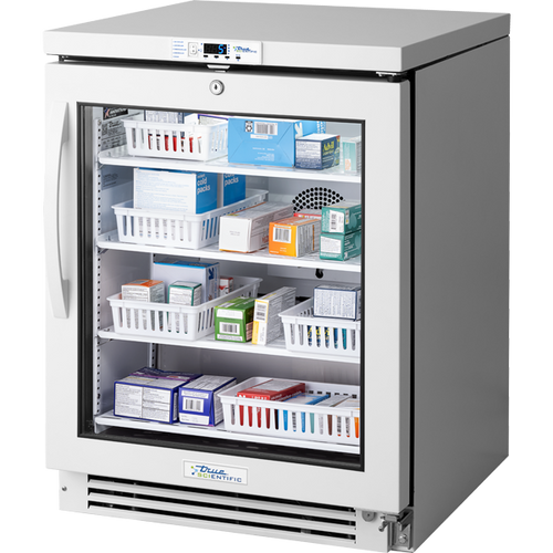 True TSCI-150PR-SWG-R-WW-1A True Scientific – 150 Capacity in Liters • Pharmacy Unit • Refrigerator – Swing Glass Door – Right Door Hinge – White Exterior • White Interior – 115 Voltage • Revision A