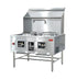 Omcan item 48671 two chamber wok range with backsplash and faucet