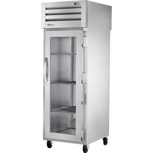 True STG1HPT-1G-1S Pass-Thru Glass Front/Solid Rear Swing Doors Heated Cabinet