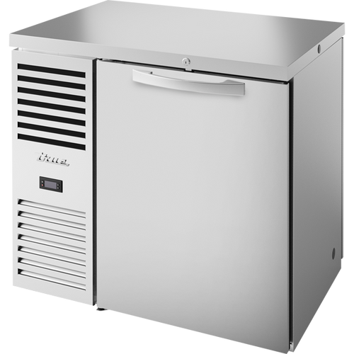 True TBR36-PTSZ1-L-S-S-S-1 Pass-Thru Single Zone Refrigerator with Left Side Refrigeration System. Stainless Exterior and Solid Swing Doors