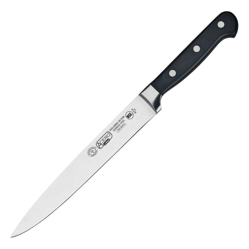 Winco KFP-81 Acero 8" Slicer Knife High Carbon Stainless Steel With Black Handle