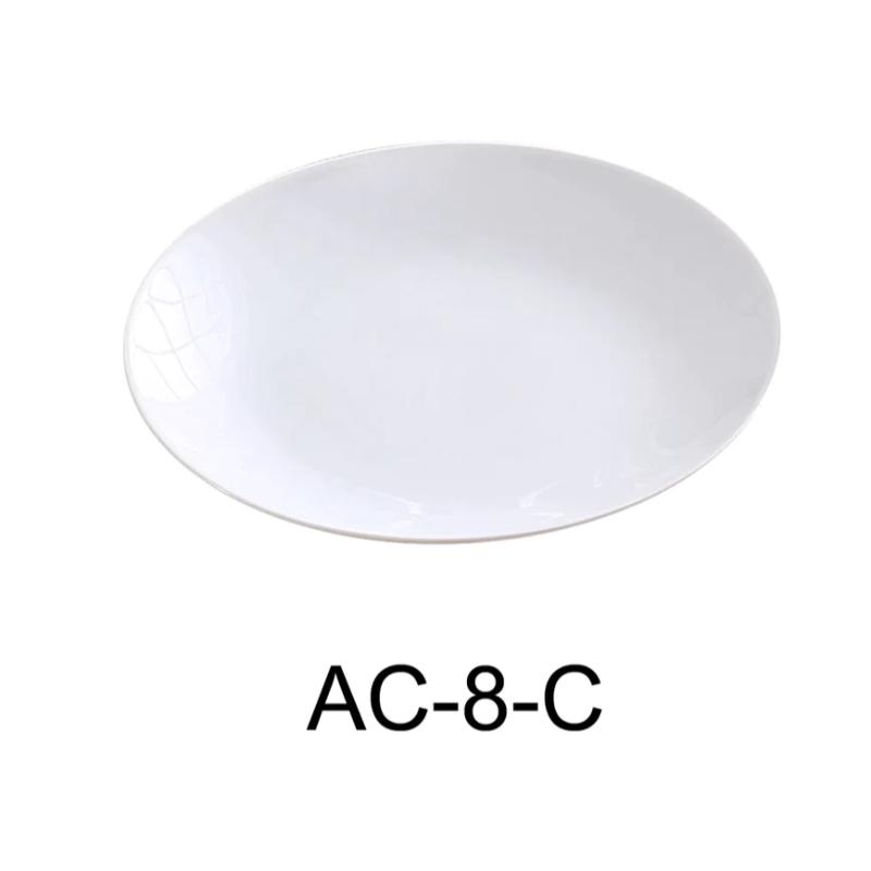 Yanco AC-8-C 8" Coupe Plate, Porcelain, Super White Pack of 36 ( 3 Dz )