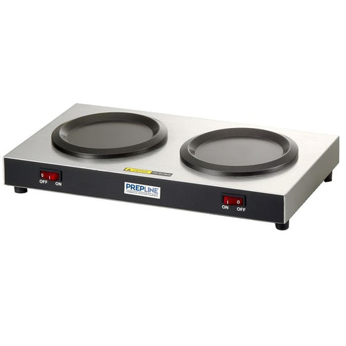 Prepline PDW2-F Flat Double Decanter Coffee Warmer – 120V