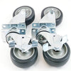 Prepline PFC-4-SB 4 in. Plate Casters with Brakes - Set of 4