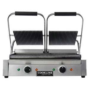 Cookline PG-2 Double Commercial Panini Press with Grooved Plates