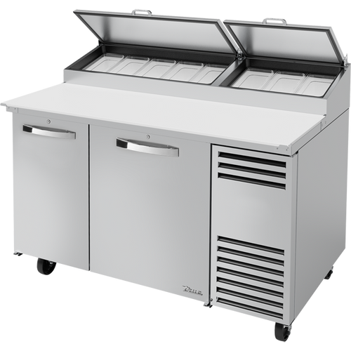 True TPP-AT-60-HC~SPEC3 Solid Door Pizza Prep Table with Angled Top and Hydrocarbon Refrigerant~Spec Package 3