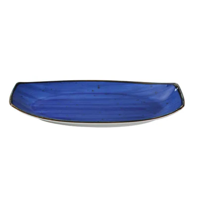YANCO CHINA LY-215BU LYON-BLUE RECTANGULAR BLUE PORCELAIN SERVING PLATTER (1Dz)