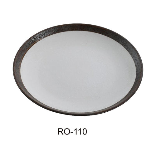 Yanco RO-110 ROCKEYE " Round Coupe Plate, China, Two-Tone, White & Brown, (1Dz)