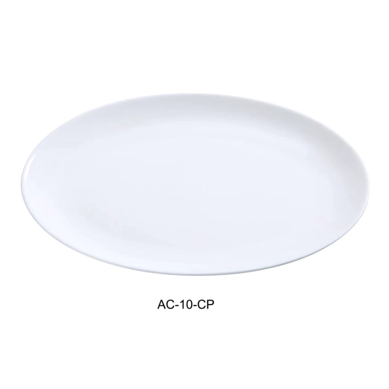Yanco AC-10-CP 10"X 7" Coupe Platter, Porcelain, Super White Pack of 24 ( 2 Dz )