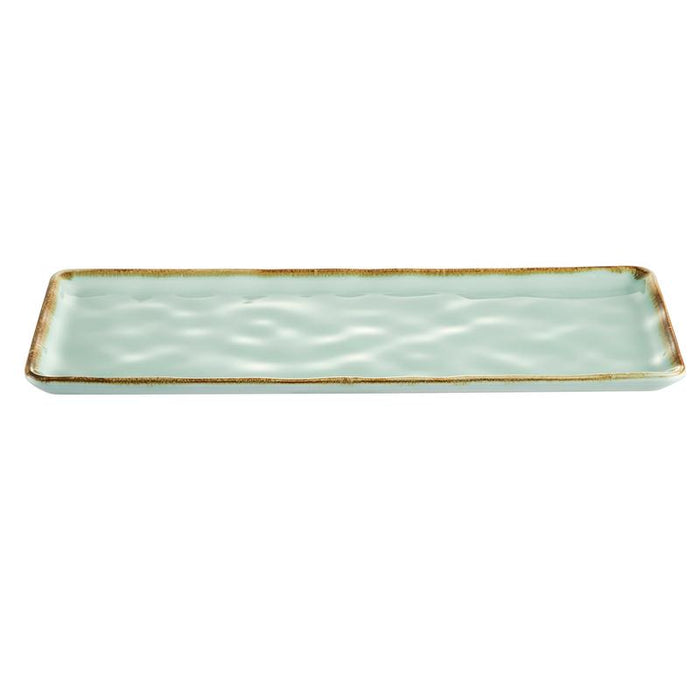 CAC Chinaware Palm springs  Rect. Platter Light Green 12"