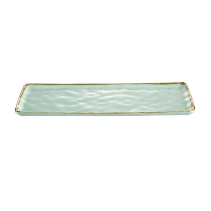 CAC Chinaware Palm springs  Rect. Platter Light Green 14"