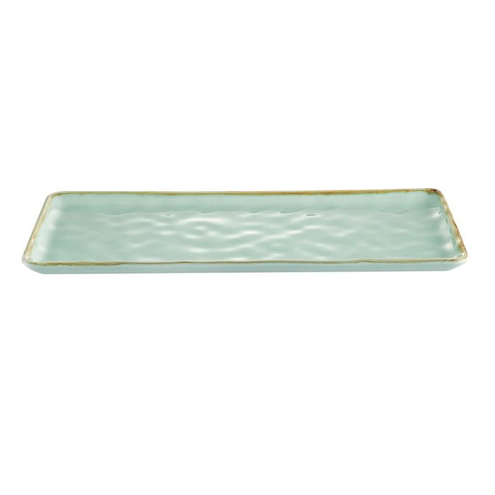 CAC Chinaware Palm springs  Rect. Platter Light Green 16"